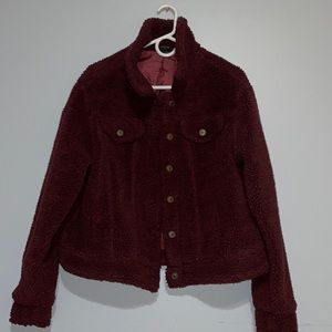 MAROON SHERPA JACKET